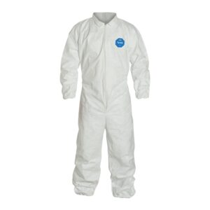 dupont - ty125swhxl0006g1 tyvek 400 ty125s disposable protective coverall with elastic cuffs, white, x-large (pack of 6)