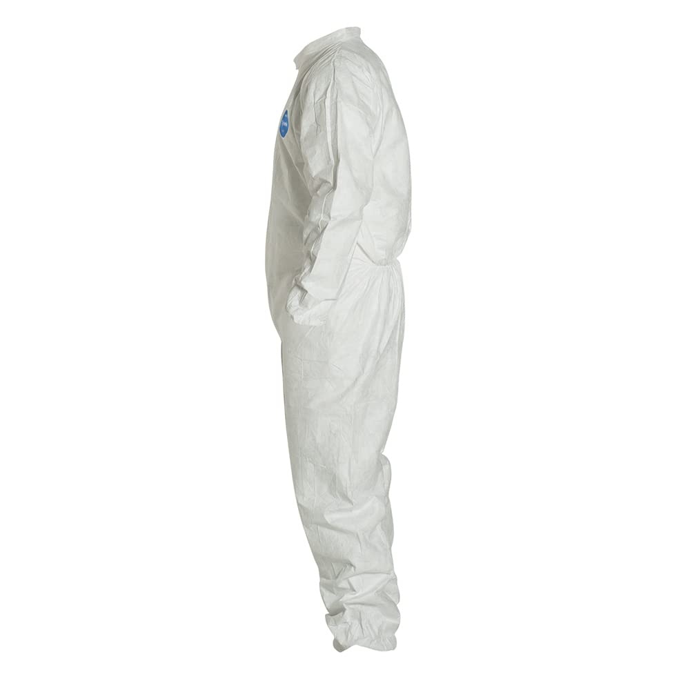 DuPont - TY125SWHXL0006G1 Tyvek 400 TY125S Disposable Protective Coverall with Elastic Cuffs, White, X-Large (Pack of 6)