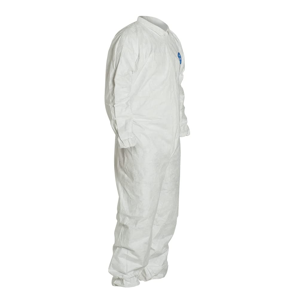 DuPont - TY125SWHXL0006G1 Tyvek 400 TY125S Disposable Protective Coverall with Elastic Cuffs, White, X-Large (Pack of 6)