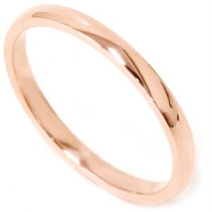 P3 POMPEII3 2mm 14K Rose Gold Comfort Fit Plain Wedding Band - Size 8