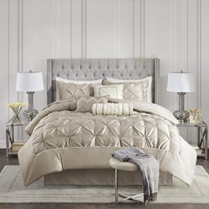 Madison Park Laurel 7 Piece Comforter Set Color: Taupe, Size: King, Mushroom