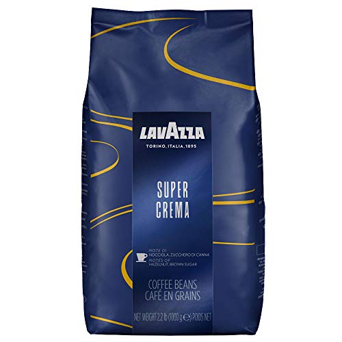 Lavazza LAV4202 Super Crema Espresso Coffee Beans, Italian Bar and Cafeteria (Pack of 6)