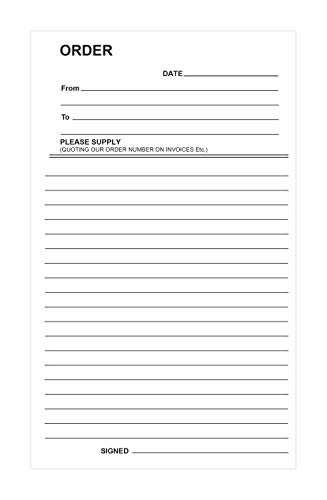 Silvine Duplicate Order Book - Numbered 1-100 with Index Sheet (210 x 127mm)