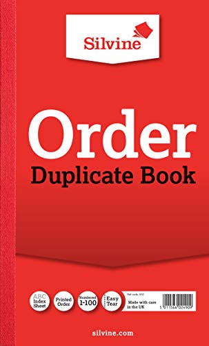 Silvine Duplicate Order Book - Numbered 1-100 with Index Sheet (210 x 127mm)