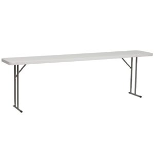 Flash Furniture 8' Plastic Folding Training and Event Table, Rectangular Folding Training Table with 330-lb. Static Weight Capacity, White