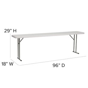 Flash Furniture 8' Plastic Folding Training and Event Table, Rectangular Folding Training Table with 330-lb. Static Weight Capacity, White