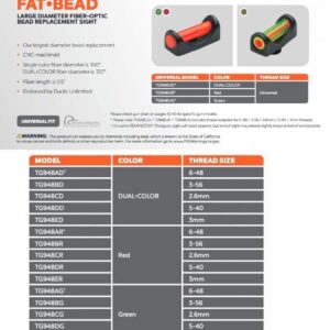 TRUGLO Fat Bead Dual-Color Fiber Optic Sight 2.6mm Green