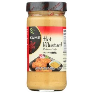 KA-ME Hot Mustard 7.25 oz, Asian Ingredients and Flavors, No Preservatives/MSG, Condiments For Egg & Spring Rolls, Fried Wonton, Roasted Pork Belly, Chinese Beef Hot Pot and Many More