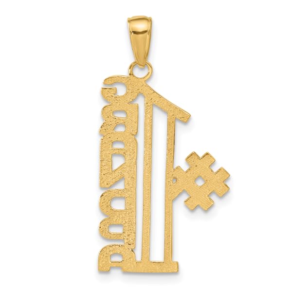 IceCarats 14K Yellow Gold Best Grandpa Necklace Charm Pendant Only