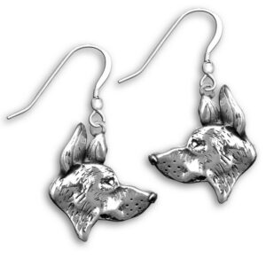 sterling silver german shepherd dog earrings by the magic zoo