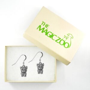 Sterling Silver Yorkie Puppy Earrings by The Magic Zoo