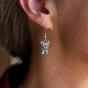 Sterling Silver Yorkie Puppy Earrings by The Magic Zoo