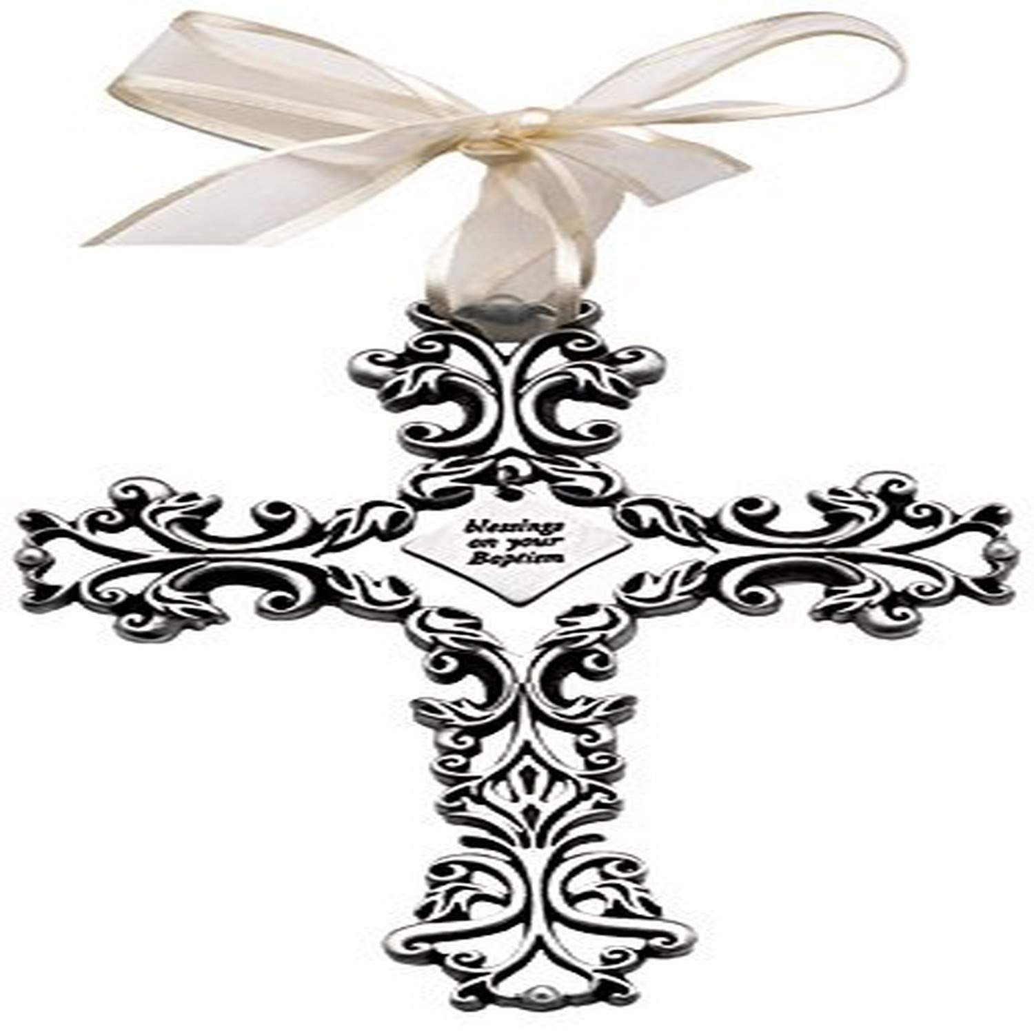 Cathedral Art Baptism Baby Cross, 5-Inch High, Silver