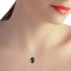 Galaxy Gold GG 14k 24" Yellow Gold Necklace with Natural Pointy Briolette Drop Black Spinel Pendant