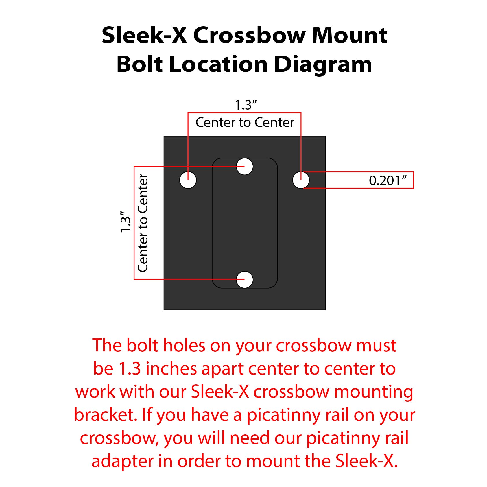 AMS Bowfishing Sleek-X Machined Crossbow Mount - Black Anodized Aluminum