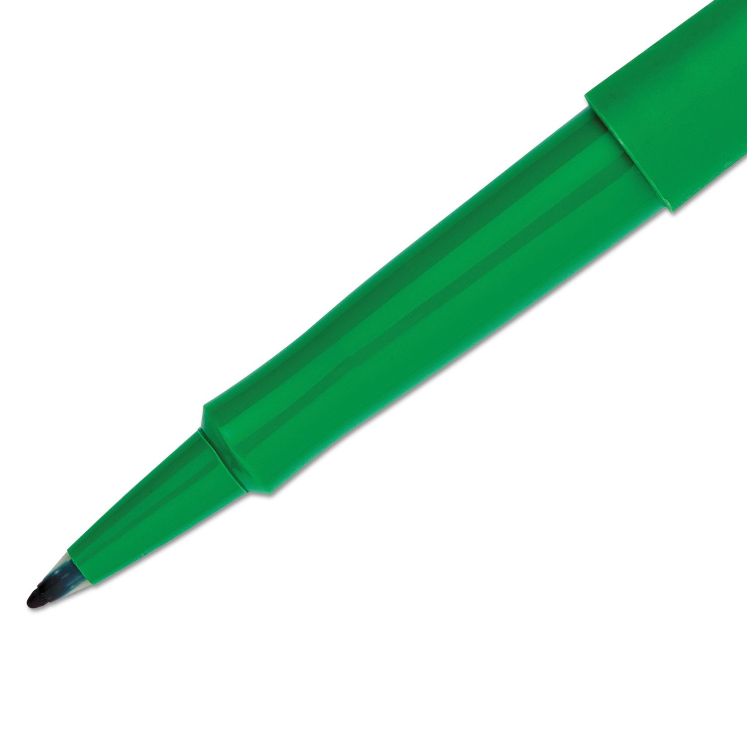 Paper Mate 8440152 Point Guard Flair Needle Tip Stick Pen, Green Ink, 0.7mm, Dozen