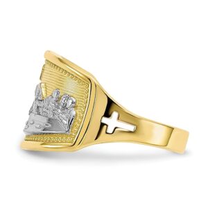 IceCarats 10K Yellow Gold Ladies Last Supper Ring Size 6