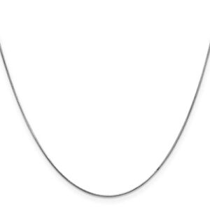 icecarats 14k white gold 0.6mm round cubetto omega snake chain herringbone necklace 18 inch