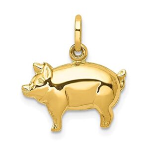 icecarats 14k yellow gold piglet pig necklace charm pendant only