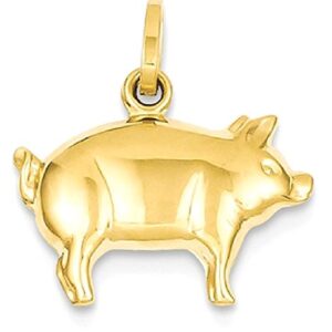 IceCarats 14K Yellow Gold Piglet Pig Necklace Charm Pendant Only