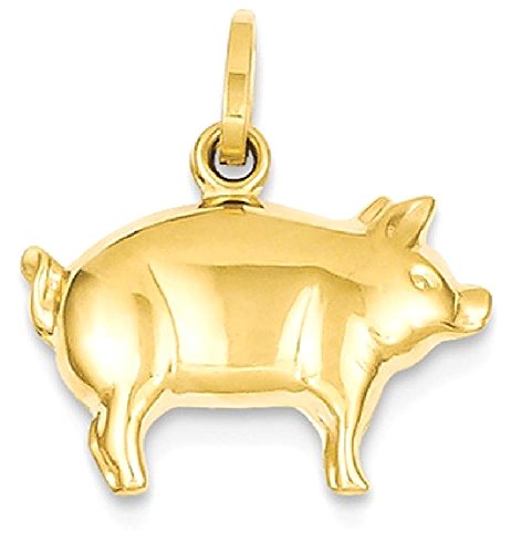 IceCarats 14K Yellow Gold Piglet Pig Necklace Charm Pendant Only