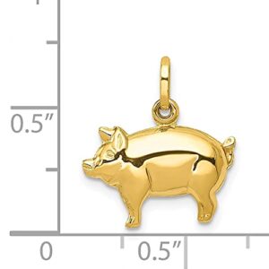 IceCarats 14K Yellow Gold Piglet Pig Necklace Charm Pendant Only