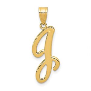 14K Yellow Gold Dainty Letter J Initial Name Monogram Necklace Charm Pendant Only