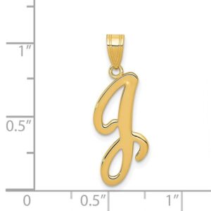 14K Yellow Gold Dainty Letter J Initial Name Monogram Necklace Charm Pendant Only