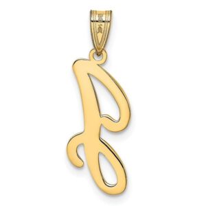 14K Yellow Gold Dainty Letter J Initial Name Monogram Necklace Charm Pendant Only