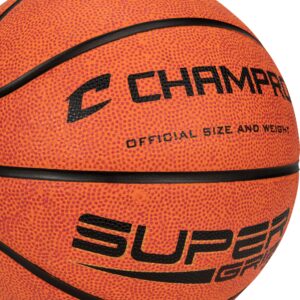 Champro Easy Grip Rubber Basketball, Official (Brown, Regulation)