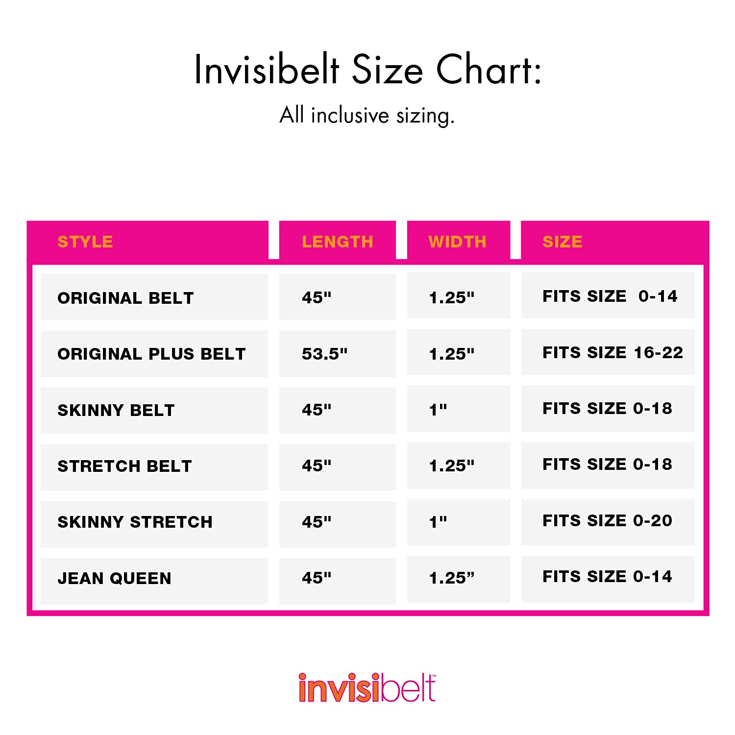 Invisibelt Skinny Belt - Lay Flat, Adjustable, No Buckle Belt with Narrow Band (Clear, Curvy (0-4X))