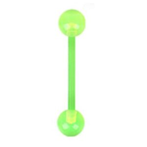 14g green uv bioflex tongue ring body jewelry piercing 14 gauge 5/8" nemesis body jewelry