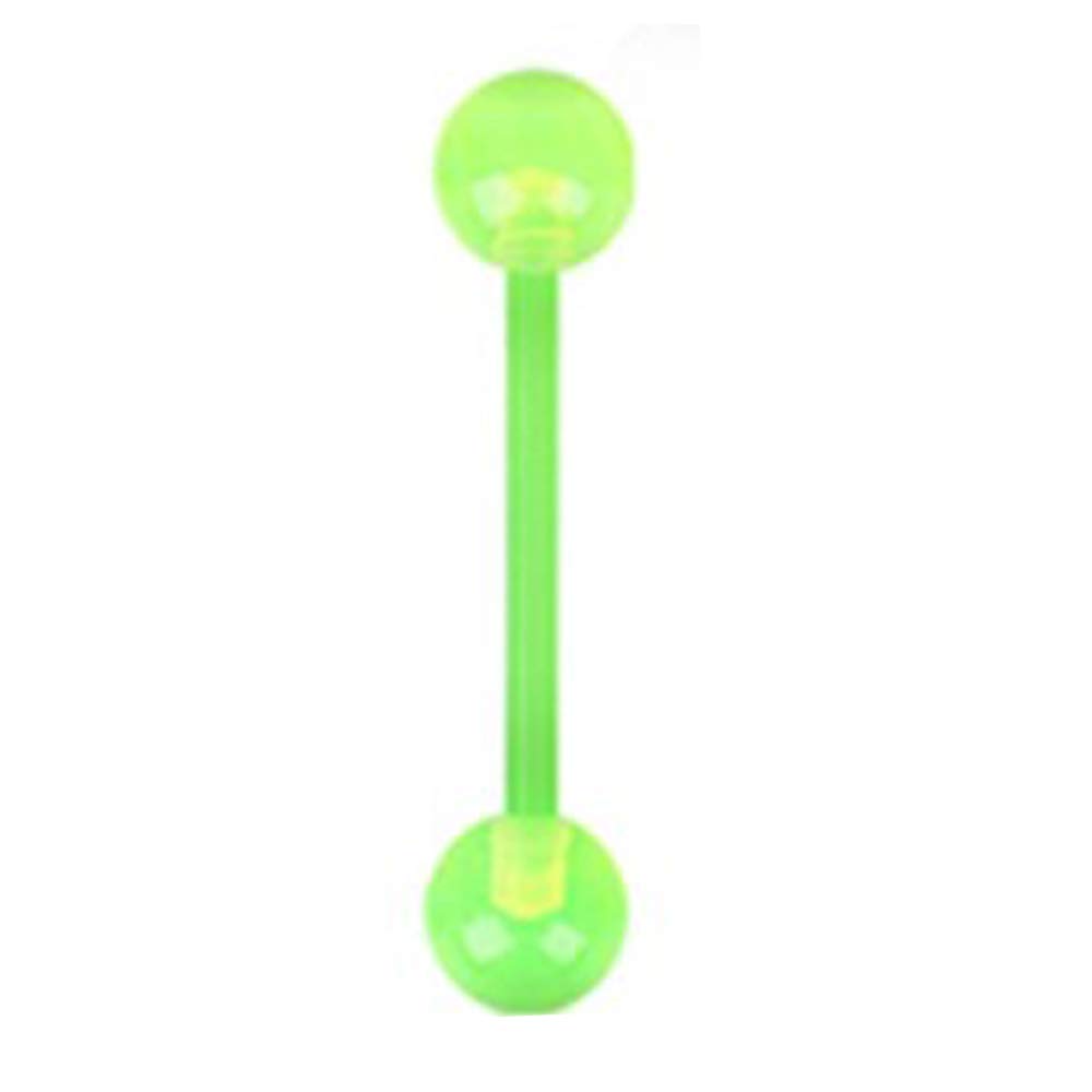 14g Green Uv Bioflex Tongue Ring Body Jewelry Piercing 14 Gauge 5/8" Nemesis Body Jewelry