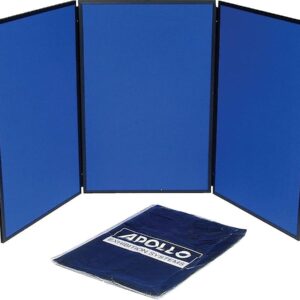 Quartet Show-IT! 3-Panel Display System, 6' x 3', Double-Sided, Blue/Gray