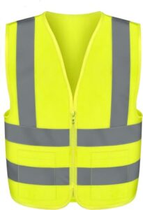 neiko 53963a high visibility safety vest with 2 pockets, ansi/isea standard, color neon, size xl, x-large, yellow