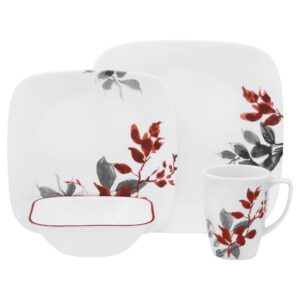 corelle square kyoto leaves 16-pc set