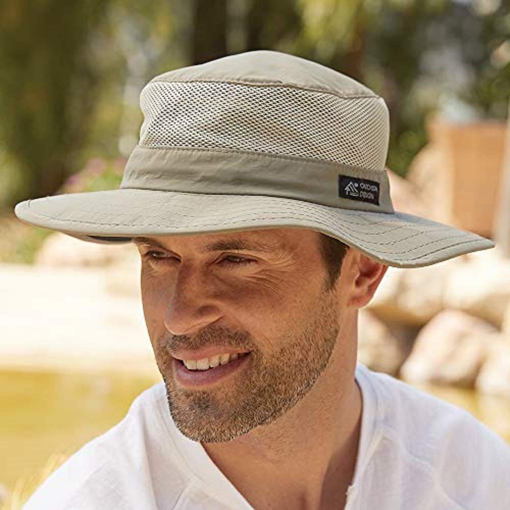 Dorfman Pacific Men's Bonnie Mesh Sides Hat, Khaki, XX-Large