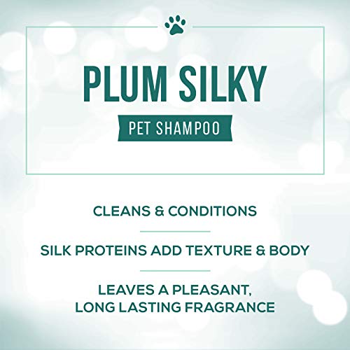 Nature's Specialties Plum Silky Ultra Concentrated Dog Shampoo Conditioner, Makes up to 6 Gallons, Natural Choice for Professional Pet Groomers, Silk Proteins, Made in USA, 32 oz