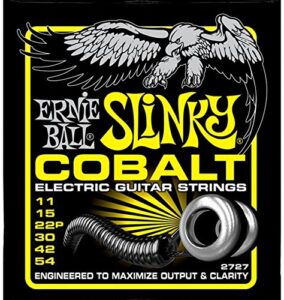 ernie ball 2727 cobalt beefy slinky electric guitar strings set 2 pack (11 - 54)