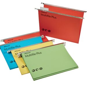 Rexel 2101979 Multifile Plus A4 Suspension File, 150 Sheet Capacity, 15 mm V-Base Manilla, Assorted, Pack of 20