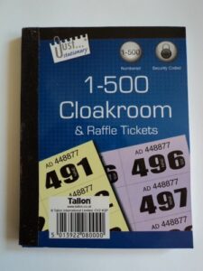 silvine 1-500 cloakroom & raffle tickets