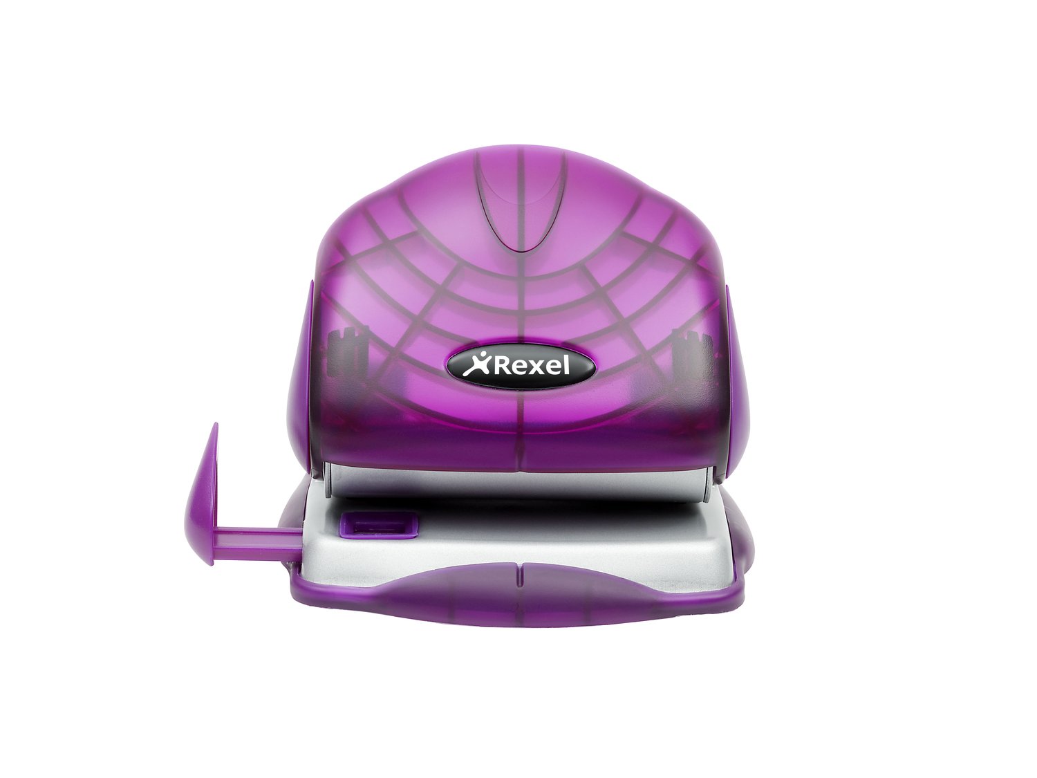 Rexel S215P 2 Hole Punch, 15 Sheet Capacity, Paper Size Guide Bar, Plastic, Purple, 2101225