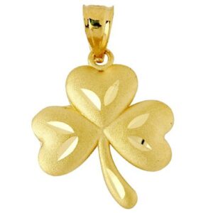 10k Yellow Gold Celtic Clover Good Luck Charm