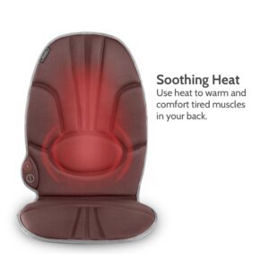 HoMedics Portable Back Massage Cushion | Heated Vibrating Pad, Multi-Speed, Soft Fabric | Back, Lumbar & Shoulder Kneading