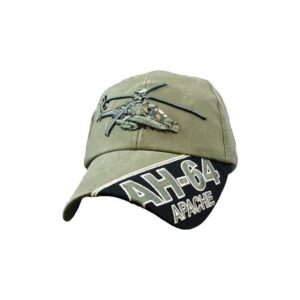 us army ah-64 apache helicopter green adjustable baseball cap