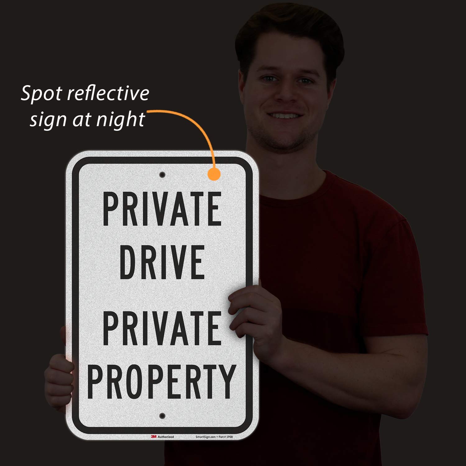 SmartSign "Private Drive - Private Property" Sign | 12" x 18" 3M Engineer Grade Reflective Aluminum