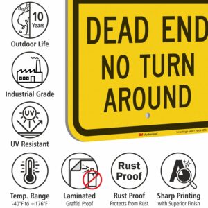 SmartSign Private Road Sign, Dead End Sign, Private Driveway Sign, 12 x 18 Inches 3M Engineer Grade Reflective Aluminum