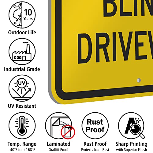 SmartSign "Slow Down - Blind Driveway" Sign | 18" x 24" Aluminum