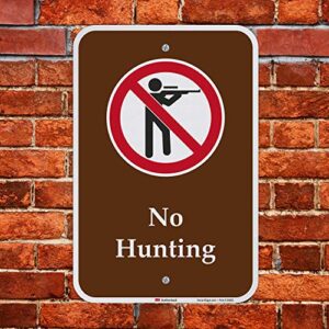 SmartSign "No Hunting" Campground Sign | 12" x 18" 3M Engineer Grade Reflective Aluminum