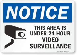 smartsign "notice - this area is under 24 hour video surveillance" sign | 10" x 14" aluminum